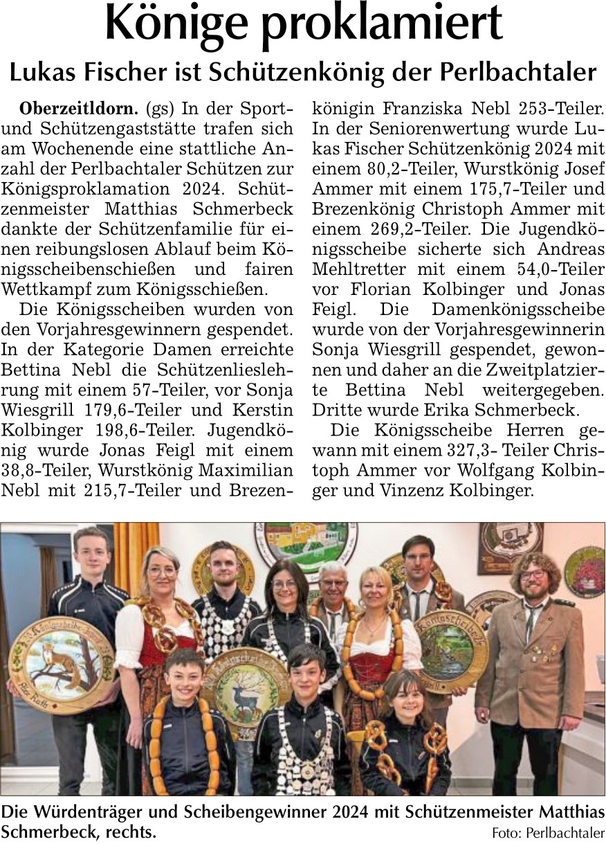 2024 03 05 Bogener Zeitung Konige proklamiert